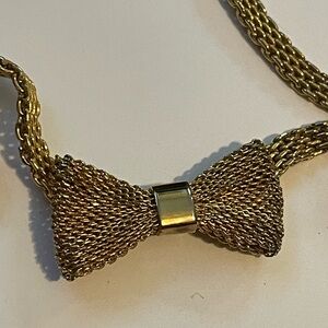 Source Unknown Gold Bow Necklace